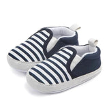 6 Months 1 Year Little babys Leisure Shoes Navy Stripe First Walkers Soft Sole - Angelodini