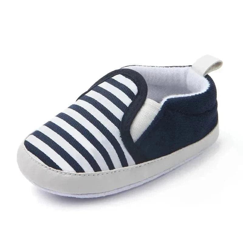 6 Months 1 Year Little babys Leisure Shoes Navy Stripe First Walkers Soft Sole - Angelodini