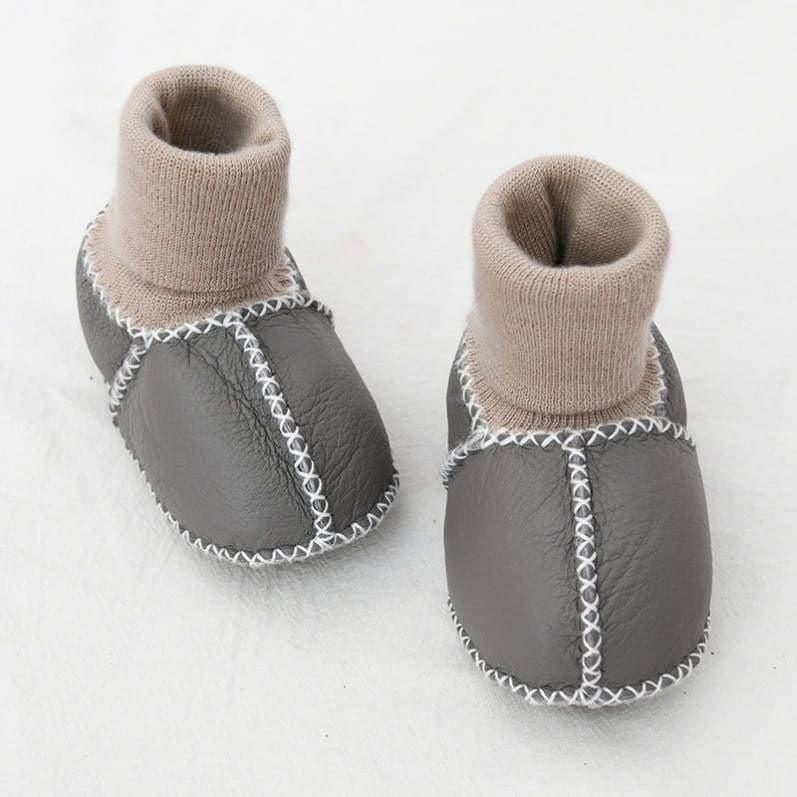 Angelodini Cozy Fleece-Lined Winter First Walker Shoes | Soft Sole Non-Slip Cotton Shoes for Boys and Girls - Angelodini