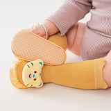 Thick Winter Baby Socks with Cartoon Animal Designs, Non-Slip Soles, Long Cuffs for Toddlers Learning to Walk. 😊 - Angelodini