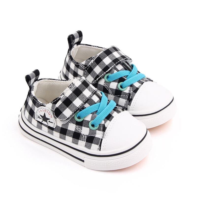 Angelodini Velcro Checkered Classic Toddler Shoes | Soft Sole First Walkers - Angelodini