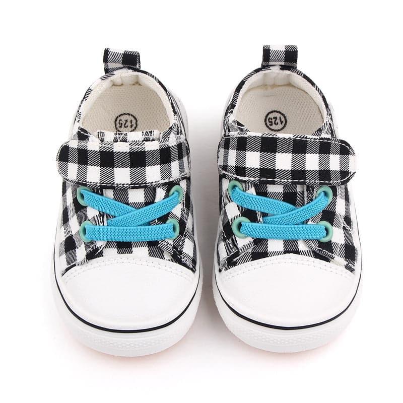 Angelodini Velcro Checkered Classic Toddler Shoes | Soft Sole First Walkers - Angelodini