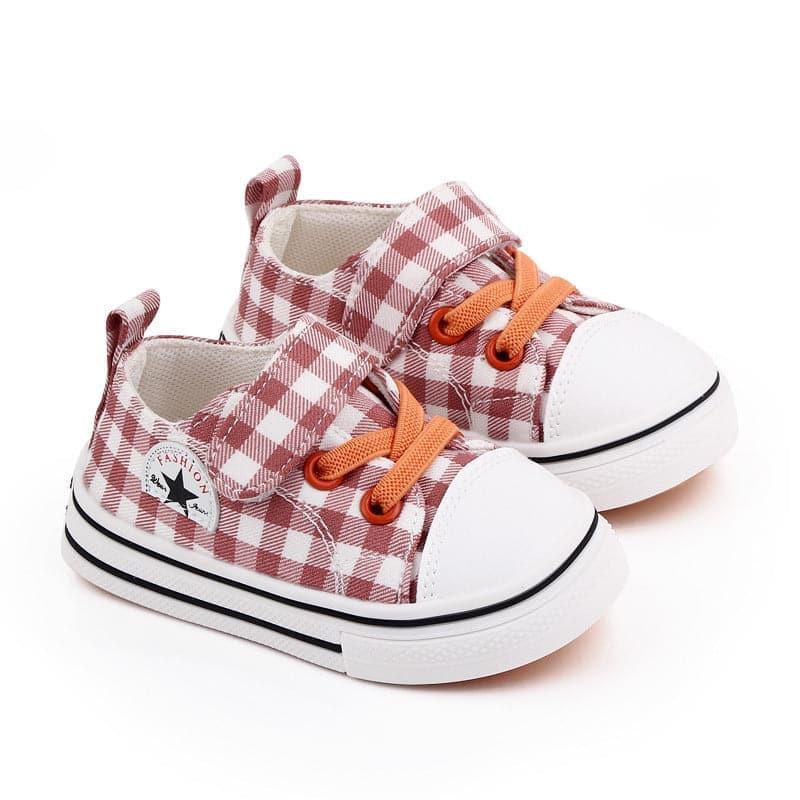 Angelodini Velcro Checkered Classic Toddler Shoes | Soft Sole First Walkers - Angelodini