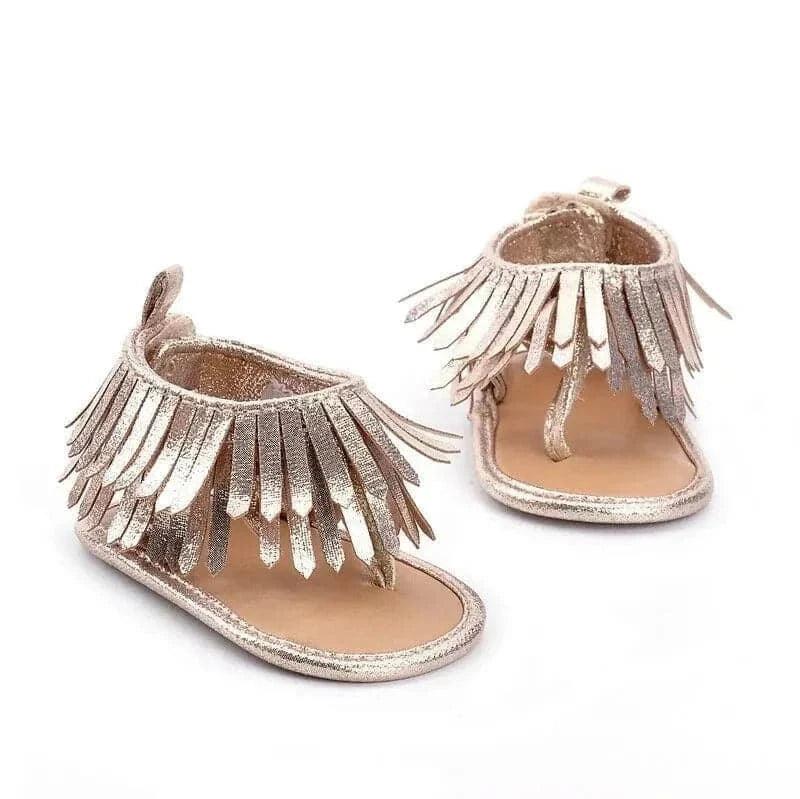 Baby Girls Tassel Sequin Sandal Shoes - Angelodini