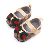 Bow Velcro Print Marry Jane Toddler Shoes - Angelodini