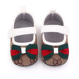 Bow Velcro Print Marry Jane Toddler Shoes - Angelodini