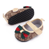 Bow Velcro Print Marry Jane Toddler Shoes - Angelodini