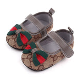 Bow Velcro Print Marry Jane Toddler Shoes - Angelodini