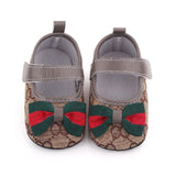 Bow Velcro Print Marry Jane Toddler Shoes - Angelodini