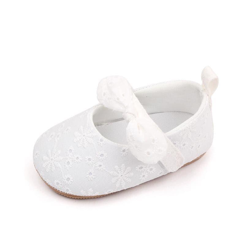 Bow Velcro Solid Hollow Flower Marry Jane Toddler Shoes - Angelodini