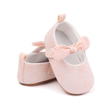 Bow Velcro Solid Hollow Flower Marry Jane Toddler Shoes - Angelodini