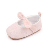 Bow Velcro Solid Hollow Flower Marry Jane Toddler Shoes - Angelodini