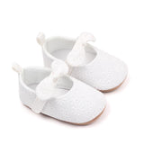 Bow Velcro Solid Hollow Flower Marry Jane Toddler Shoes - Angelodini