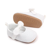 Bow Velcro Solid Hollow Flower Marry Jane Toddler Shoes - Angelodini