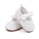 Bow Velcro Solid Hollow Flower Marry Jane Toddler Shoes - Angelodini