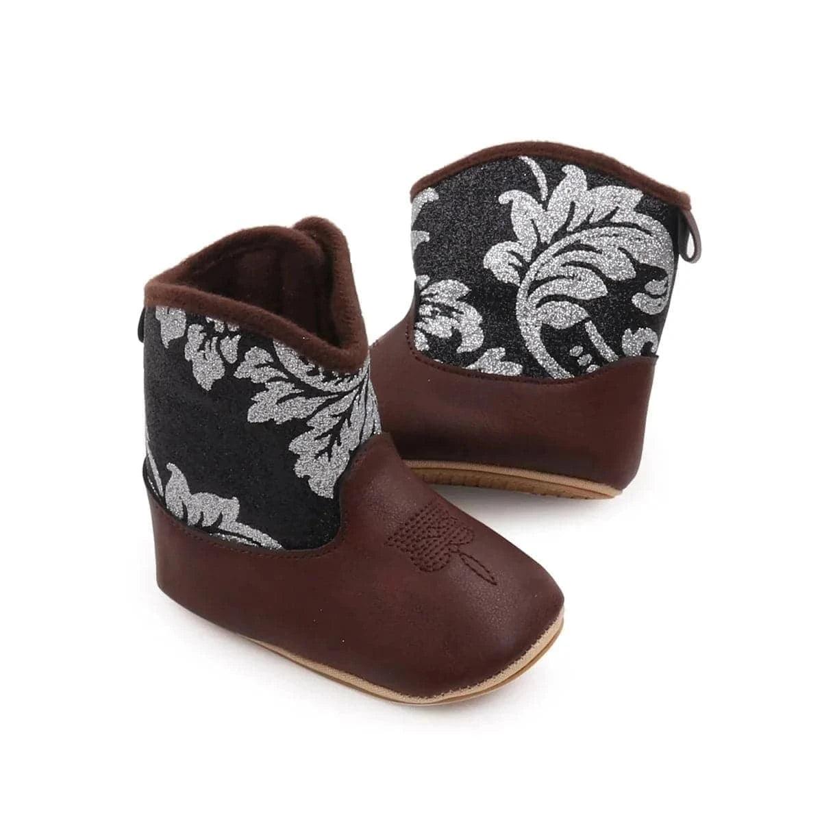 Cow boy Baby Boots Soft Bottom Non-slip Leather Toddler Shoes - Angelodini