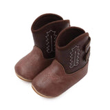 Cow boy Baby Boots Soft Bottom Non-slip Leather Toddler Shoes - Angelodini