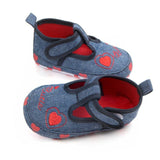 Denim Non-slip Baby Toddler Shoes with Baby Hearts - Angelodini