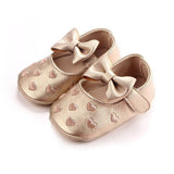 Embroidered Love Heart & Bow Tie Mary Jane Toddler Shoes - Angelodini