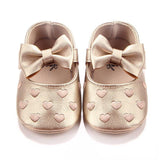 Embroidered Love Heart & Bow Tie Mary Jane Toddler Shoes - Angelodini