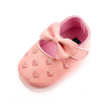 Embroidered Love Heart & Bow Tie Mary Jane Toddler Shoes - Angelodini