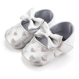 Embroidered Love Heart & Bow Tie Mary Jane Toddler Shoes - Angelodini