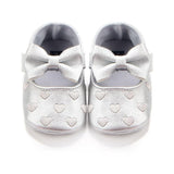 Embroidered Love Heart & Bow Tie Mary Jane Toddler Shoes - Angelodini