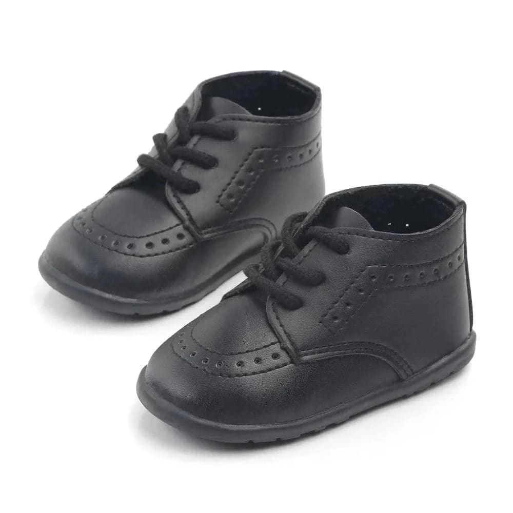 Retro Leather Boy Girl Shoes Toddler Rubber Sole Anti-slip First Walkers - Angelodini